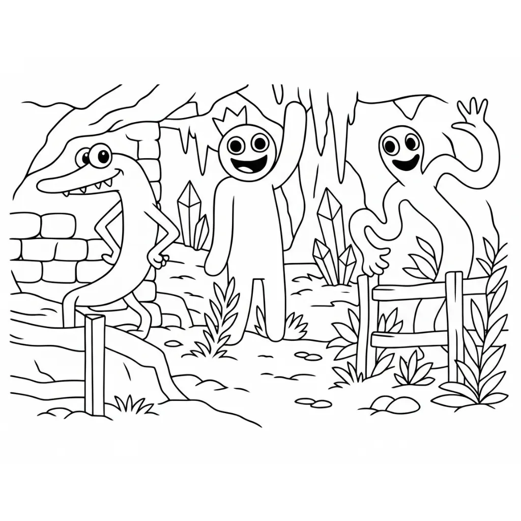 Rainbow Friends 11 para colorear para imprimir para niño de 4 años