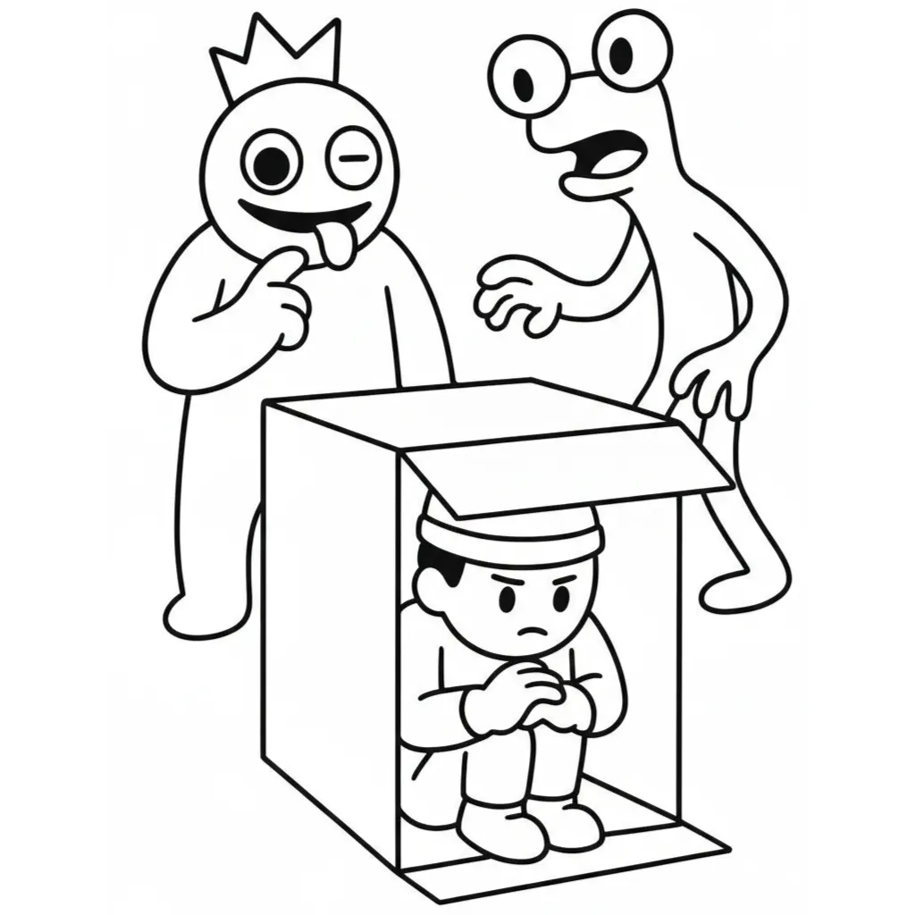 Rainbow Friends 12 para colorear en línea para niño