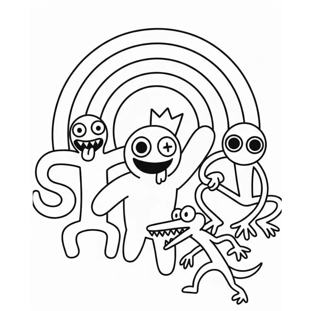 Rainbow Friends 13 para colorear para niño de 7 años