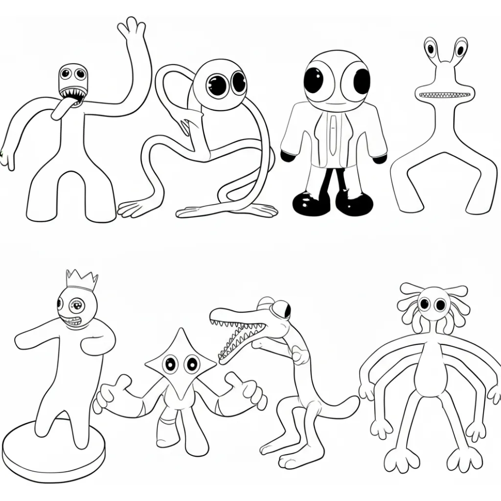 Rainbow Friends 15 para colorear en línea