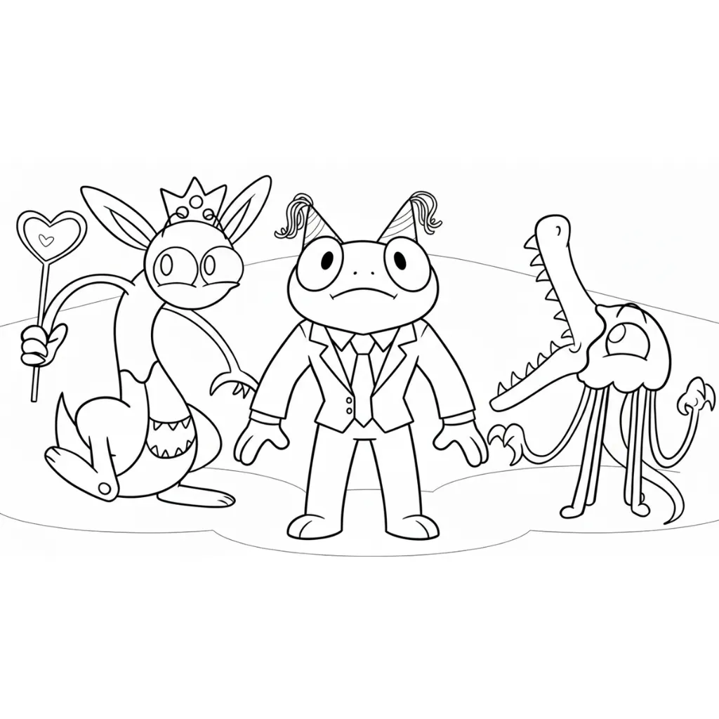 Rainbow Friends 17 para colorear para niños para imprimir gratis