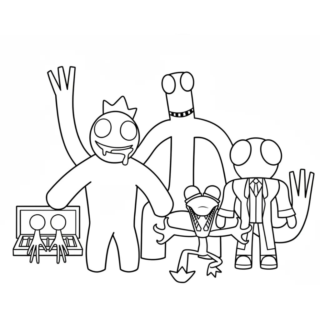 Rainbow Friends 18 para colorear para imprimir a4