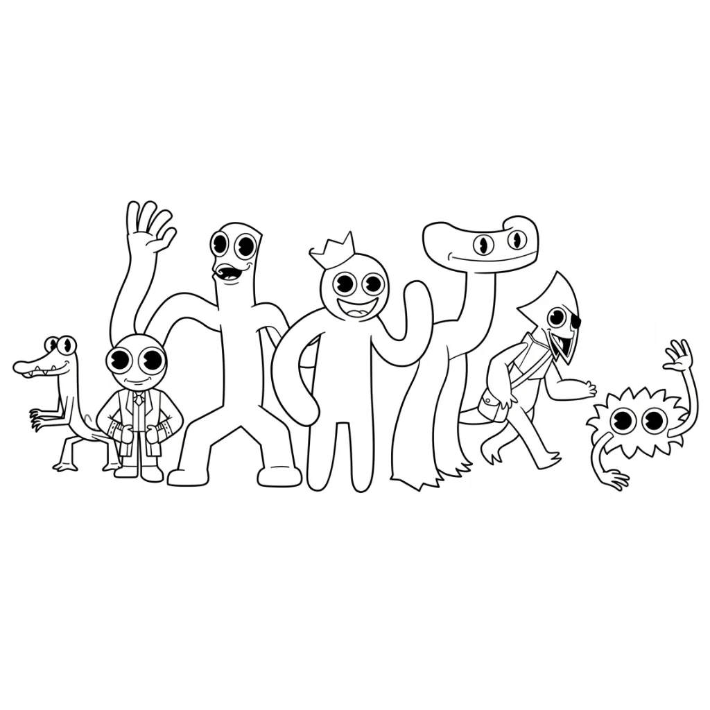 Rainbow Friends 21 para colorear para niños para descargar