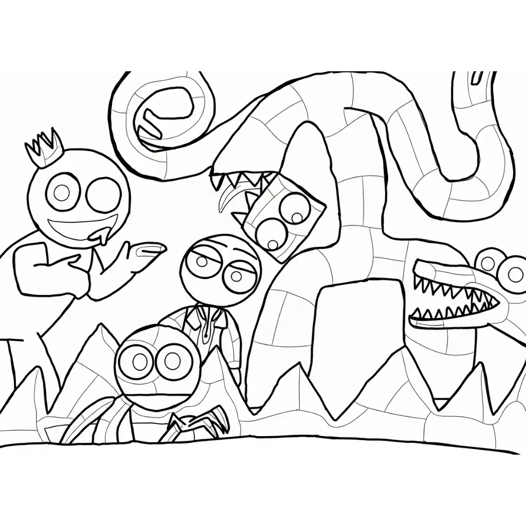 Rainbow Friends 5 para colorear y dibujo para imprimir