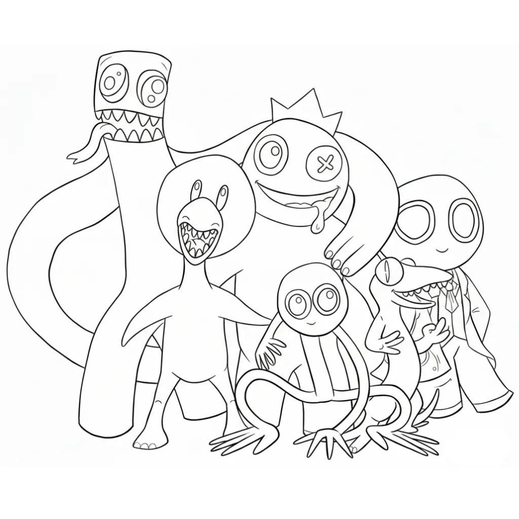 Rainbow Friends 6 para colorear para imprimir para niño de 2 años