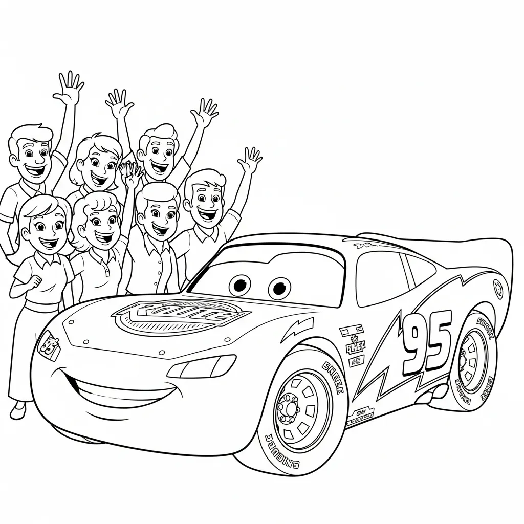 Rayo Mcqueen 16 para colorear para niños para imprimir gratis