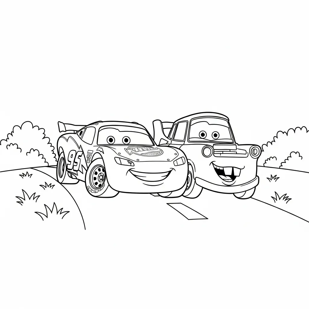 Rayo Mcqueen 19 para colorear para imprimir kawaii