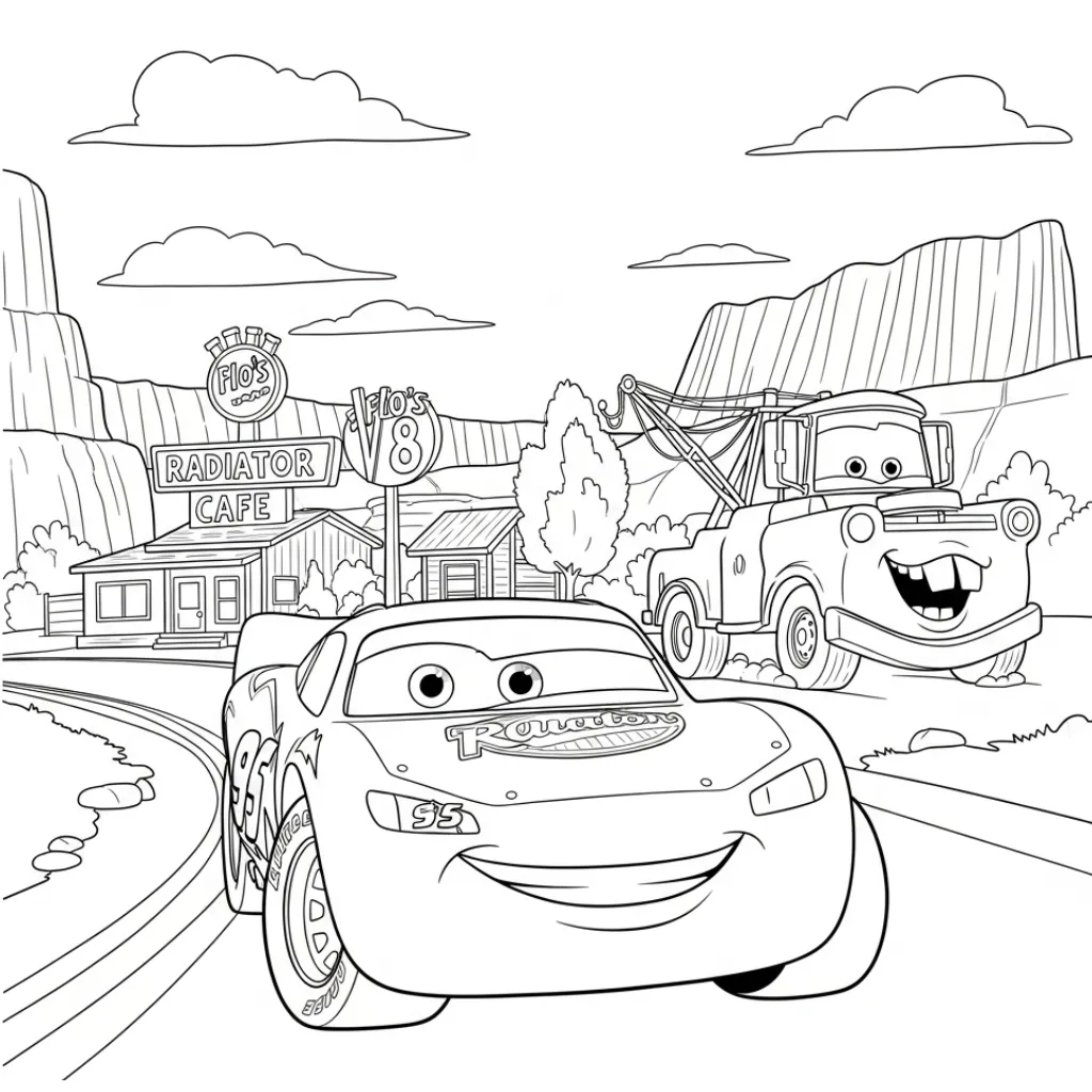imagen de Rayo Mcqueen 3 para colorear para niño