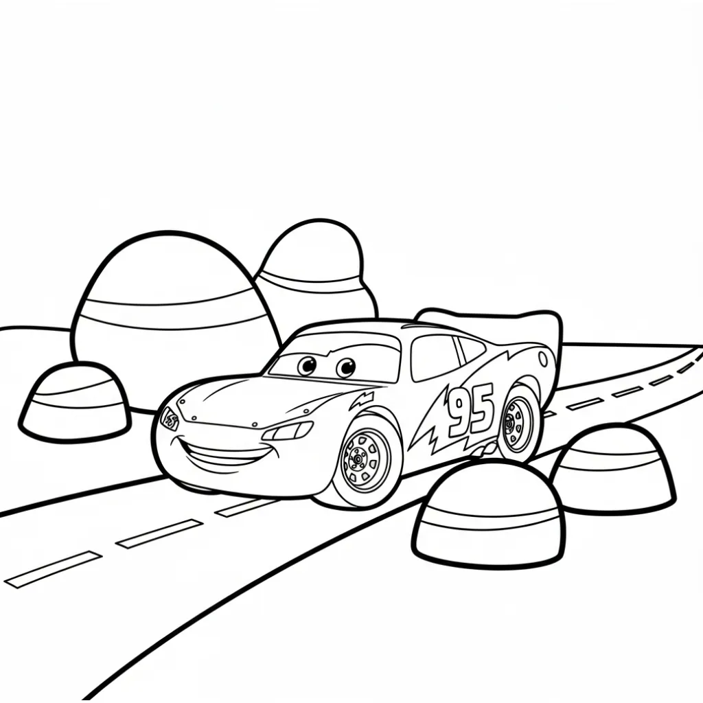Rayo Mcqueen 5 para colorear para niño de 8 años