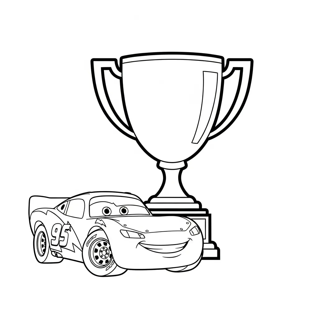 Rayo Mcqueen 8 para colorear y recortar para imprimir