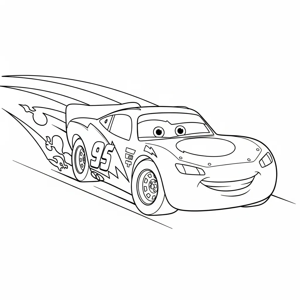 Rayo Mcqueen 9 para dibujar en línea