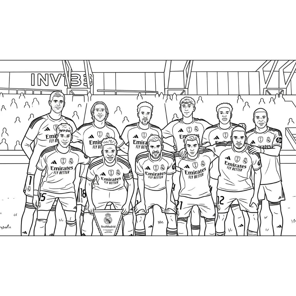 Real Madrid 12 para colorear para primaria