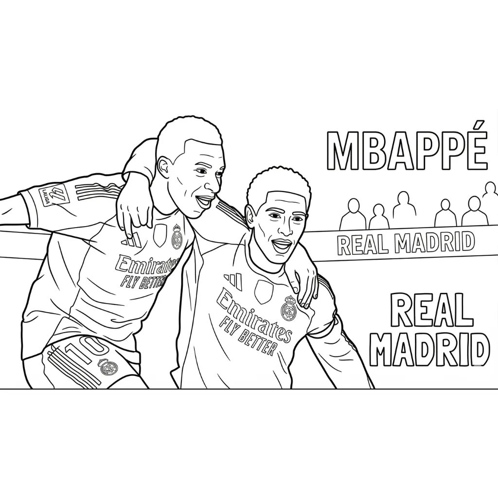 Real Madrid 18 para colorear y recortar para imprimir gratis