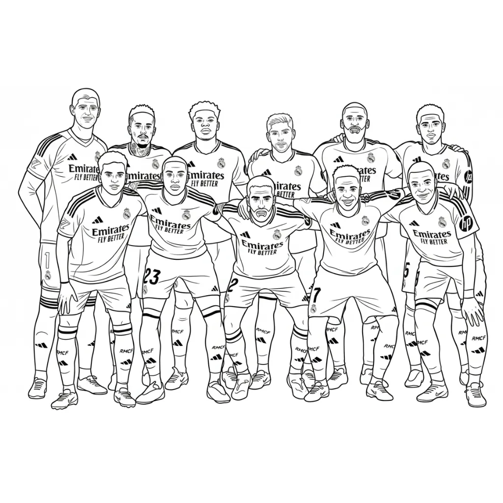 Real Madrid 20 para colorear para niño de 5 años