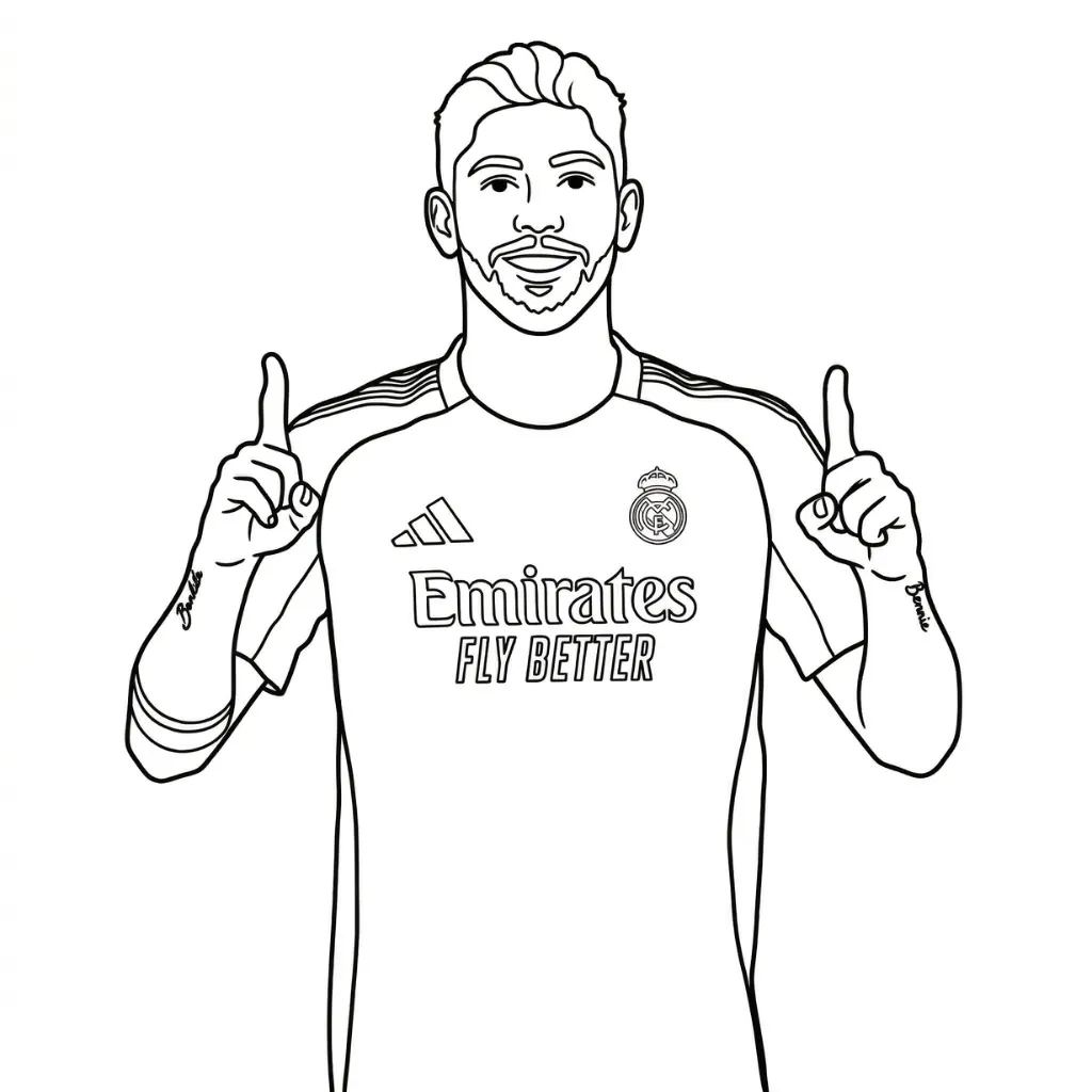 Real Madrid 3 para colorear para primaria