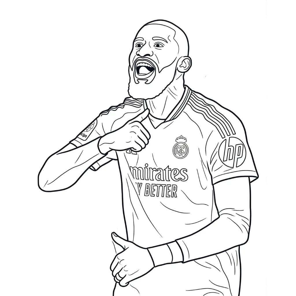 Real Madrid 5 para colorear para niño de 4 años