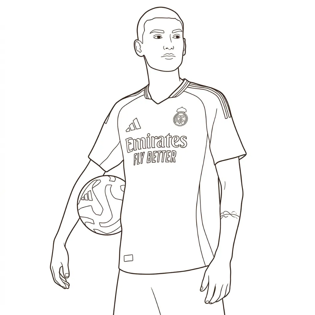 imprimir Real Madrid 6 para colorear para niño