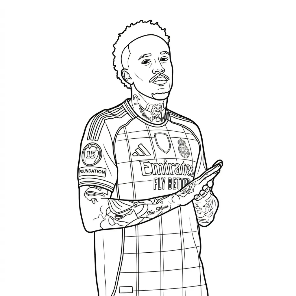 Real Madrid 7 para colorear para imprimir para niño de 10 años