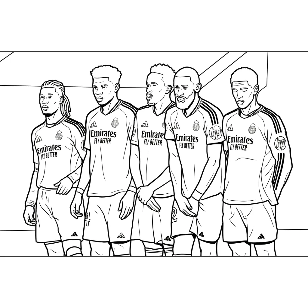 Real Madrid 9 para colorear para niños para imprimir