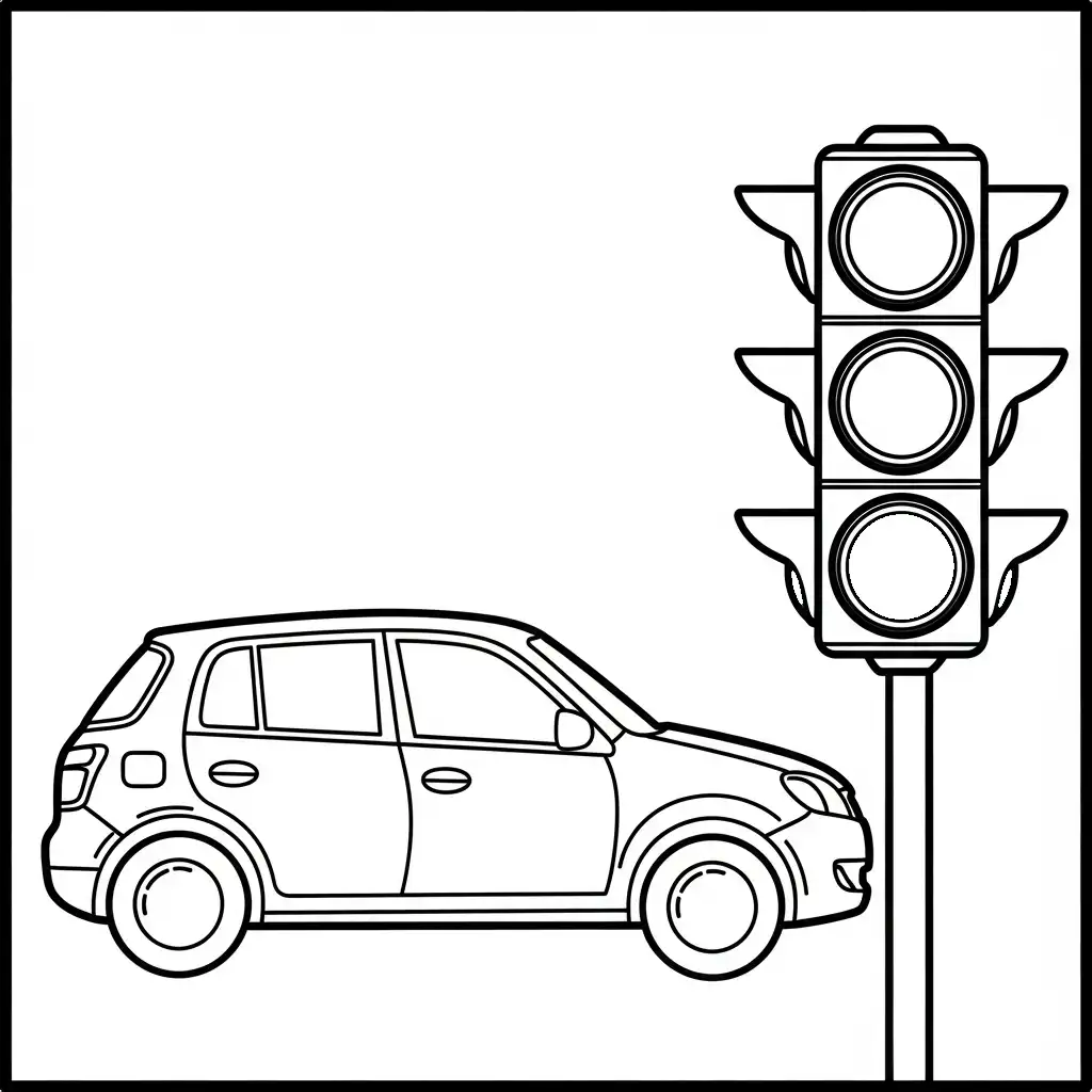 Semáforo para colorear en línea para niño