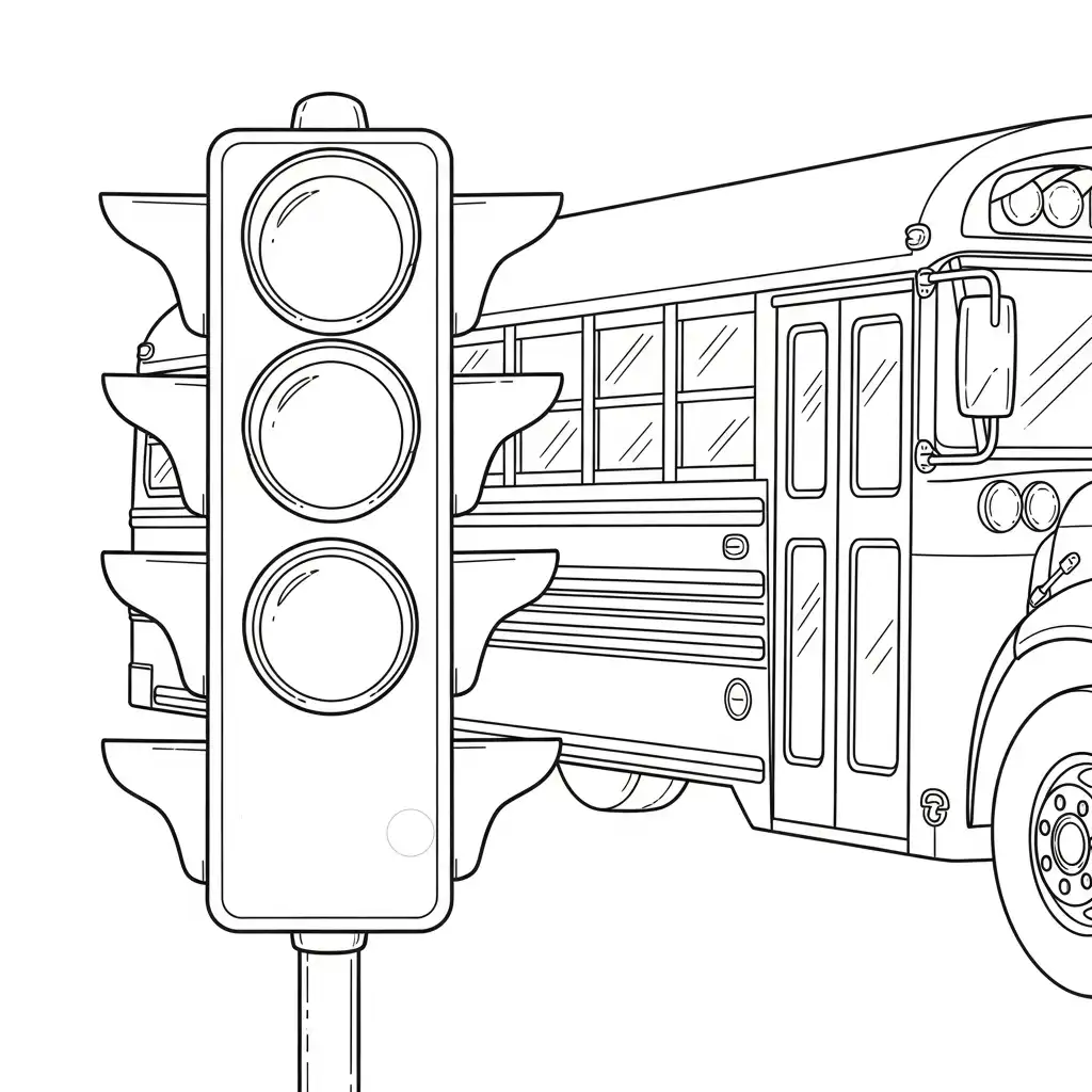 Semáforo para colorear para primaria
