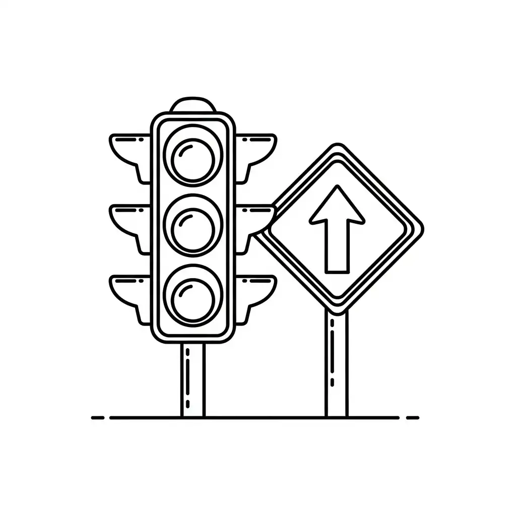 Semáforo para colorear gratis para imprimir