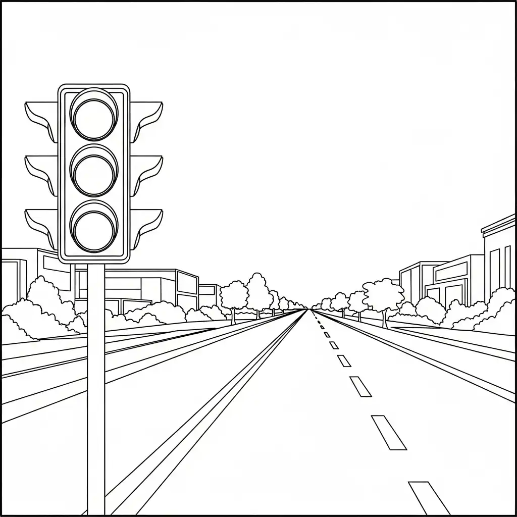 Semáforo para colorear para primaria 1