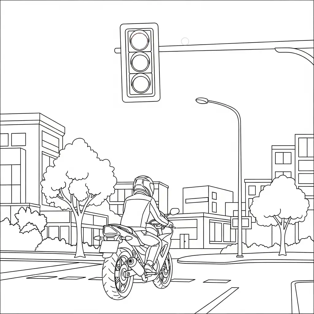 Semáforo para colorear para imprimir para niño de 6 años