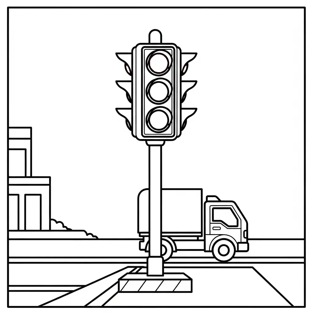Semáforo para colorear para imprimir pdf gratis