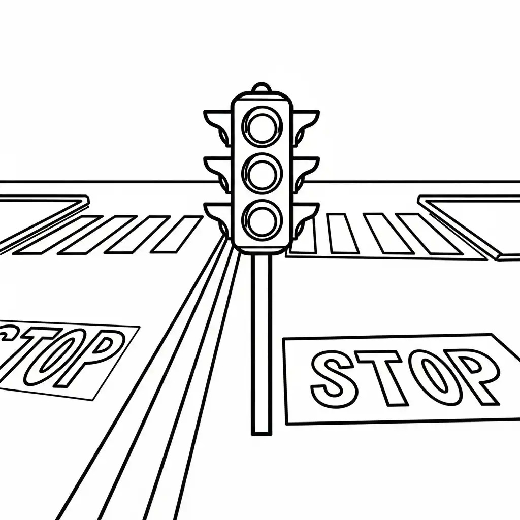 Semáforo para colorear y recortar para imprimir gratis