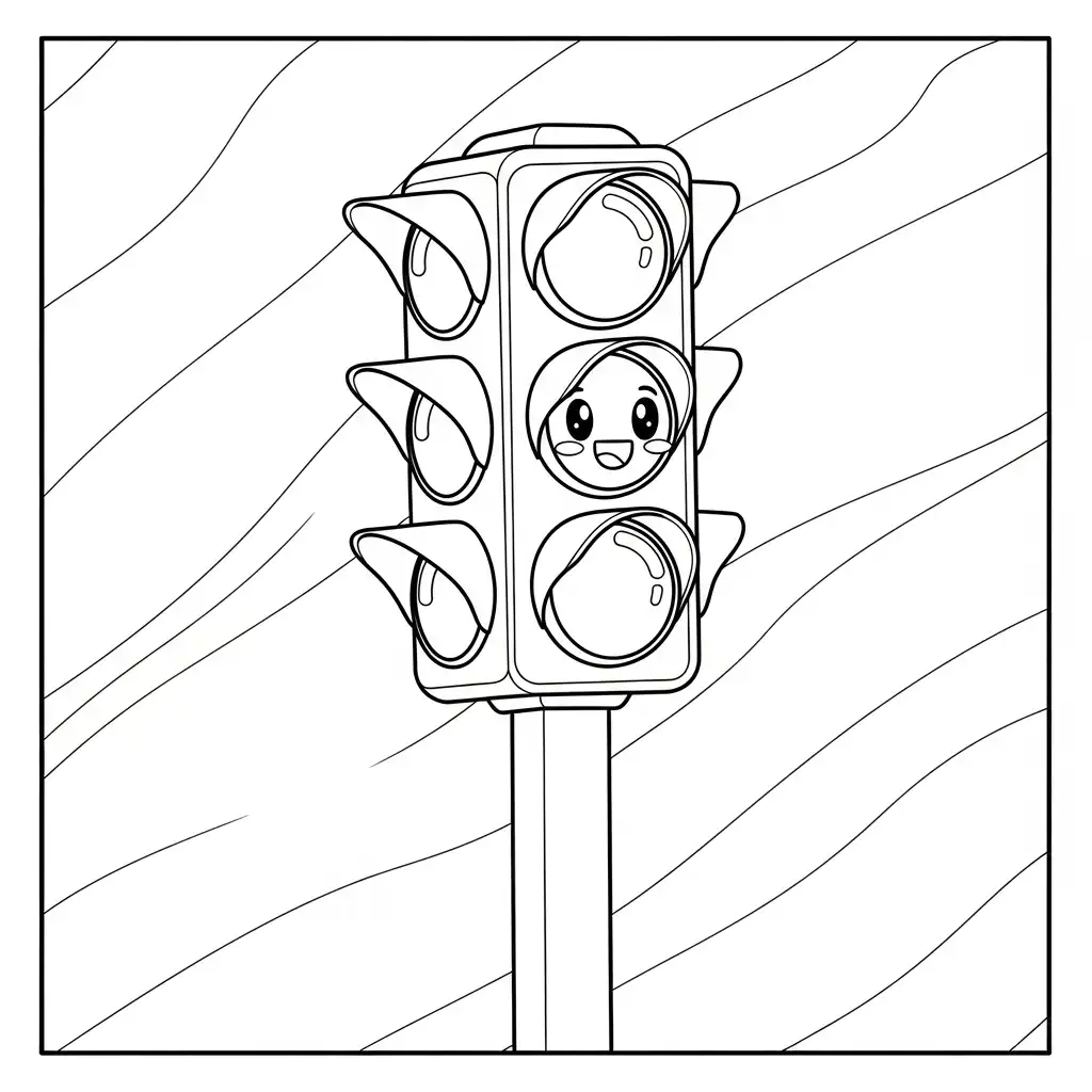 Semáforo para colorear para imprimir para niño de 4 años