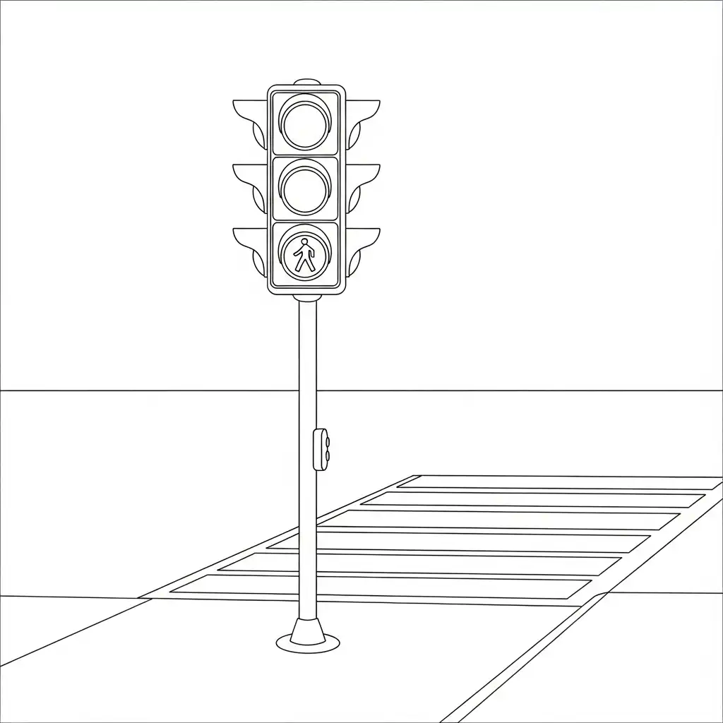 Semáforo para colorear de para niños