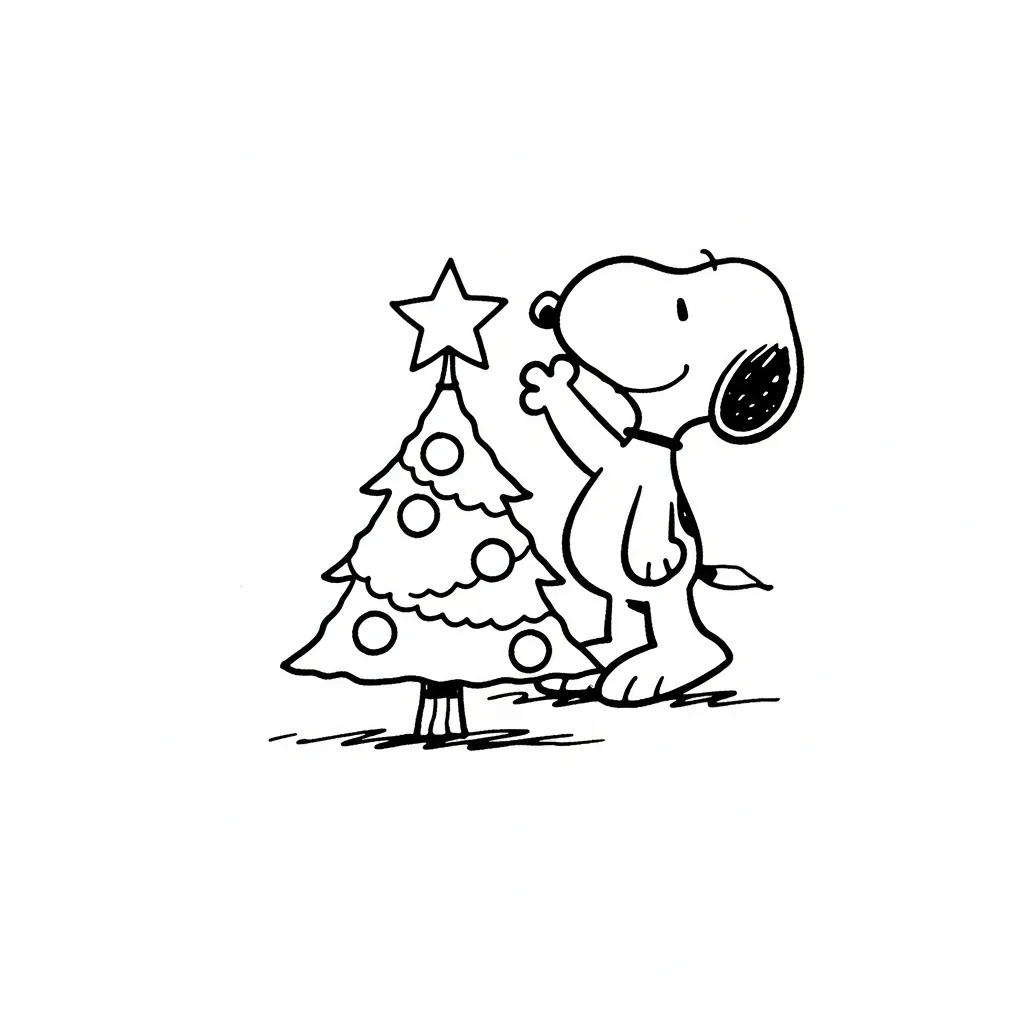 Snoopy Navidad 10 para colorear para imprimir para niño de 10 años