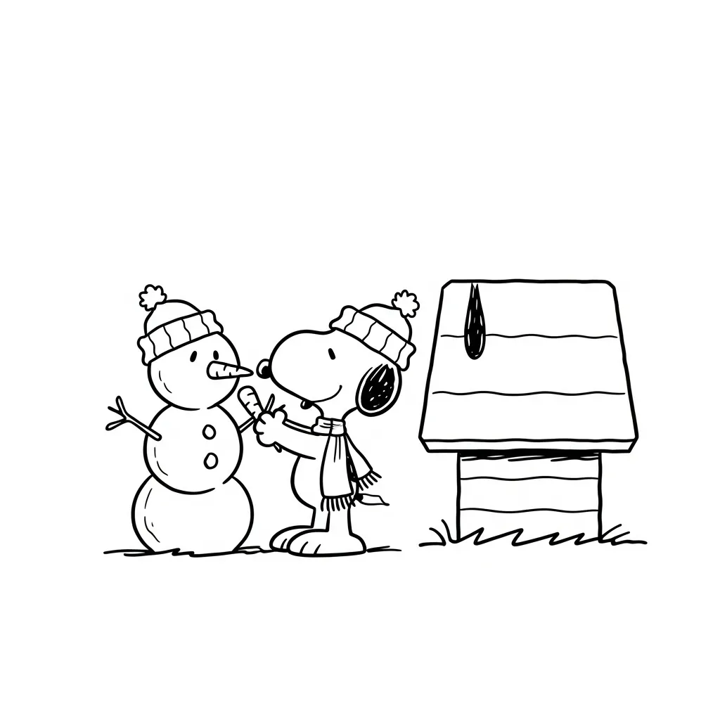 Snoopy Navidad 11 para colorear para niños para imprimir