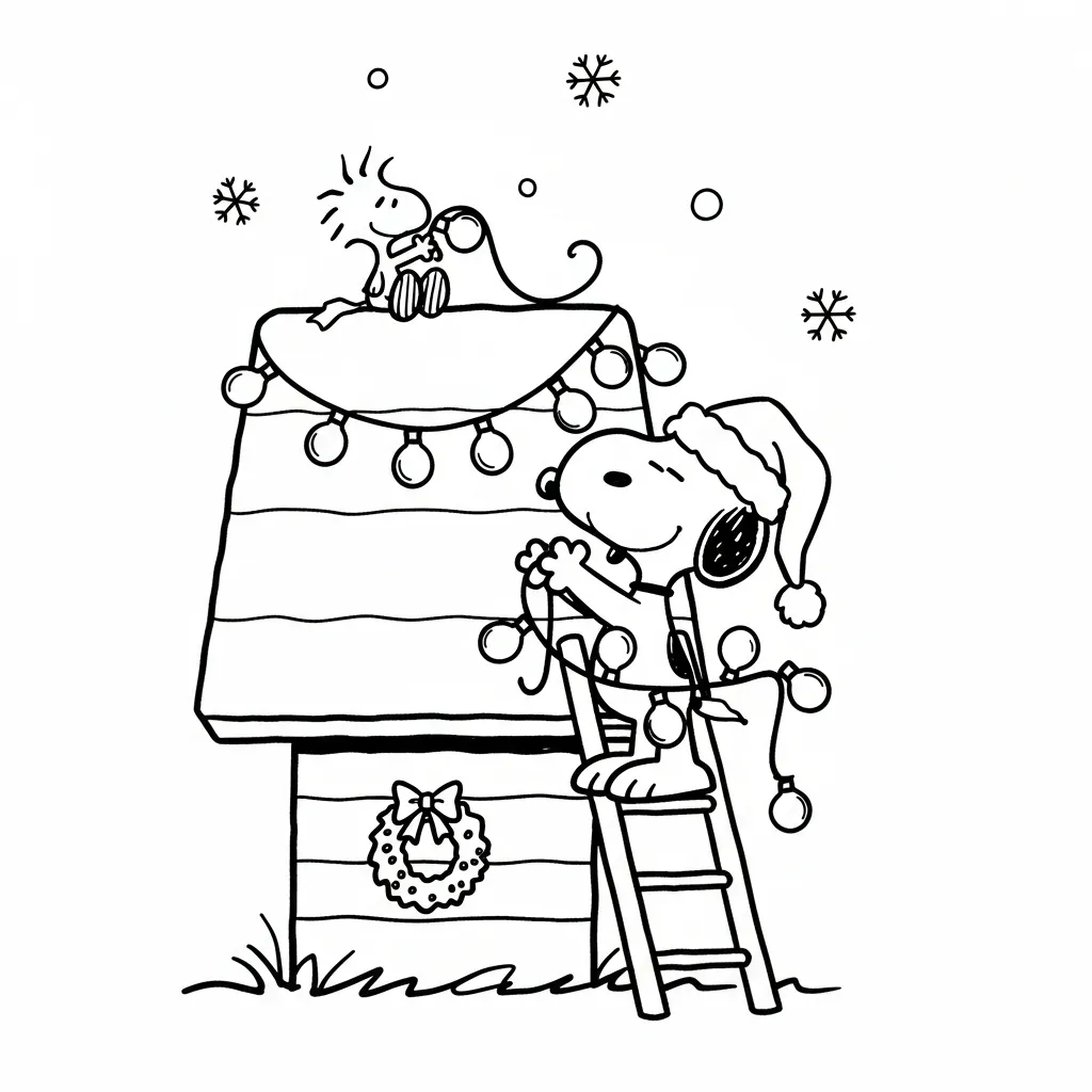 Snoopy Navidad 14 para colorear en línea gratis