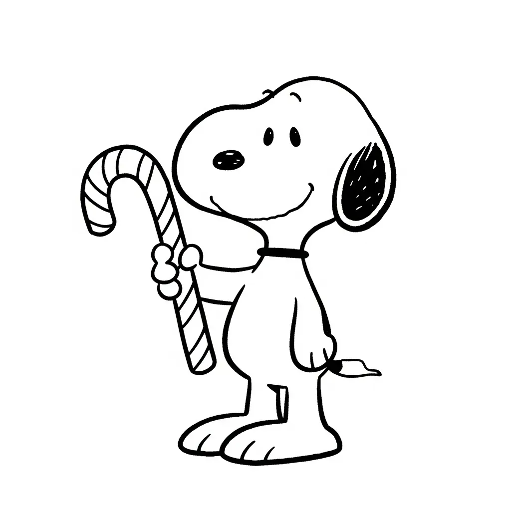 Snoopy Navidad 15 para colorear para imprimir pdf gratis