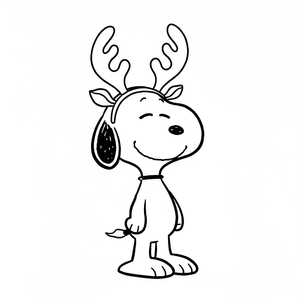 Snoopy Navidad 17 para colorear para niño de 4 años