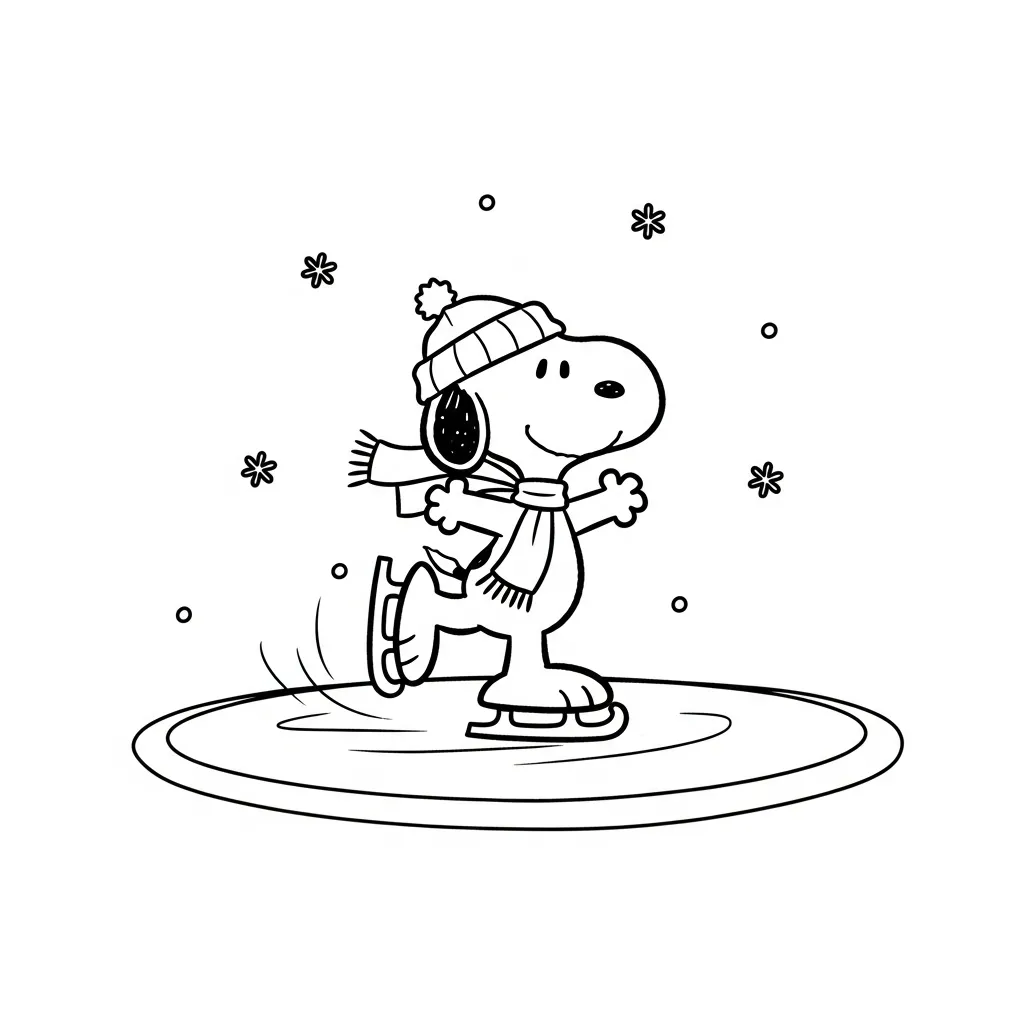 Snoopy Navidad 19 de niño para colorear para imprimir