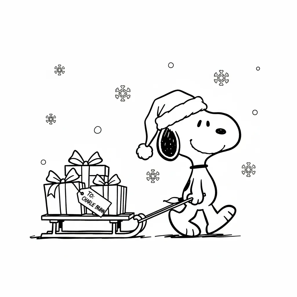 Snoopy Navidad 20 para colorear en línea gratis