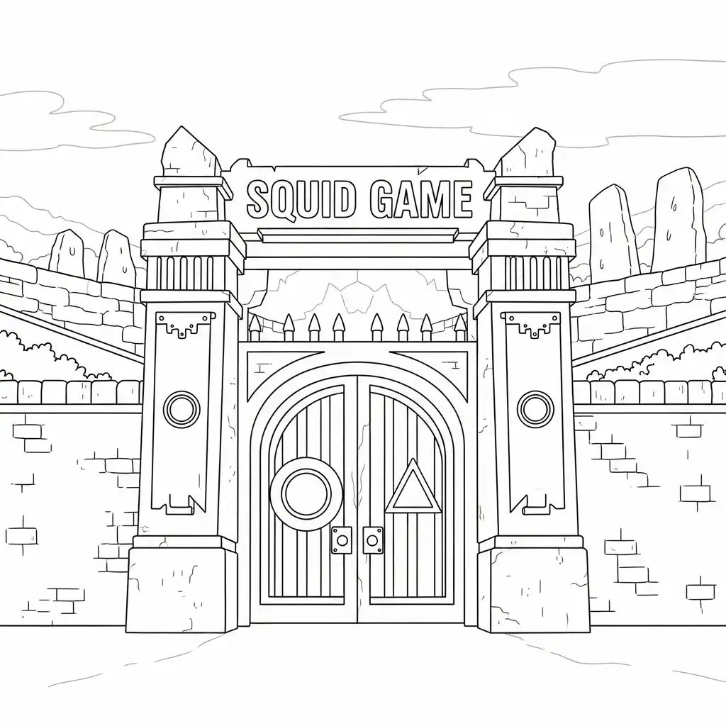 imprimir Squid Game para colorear para niño