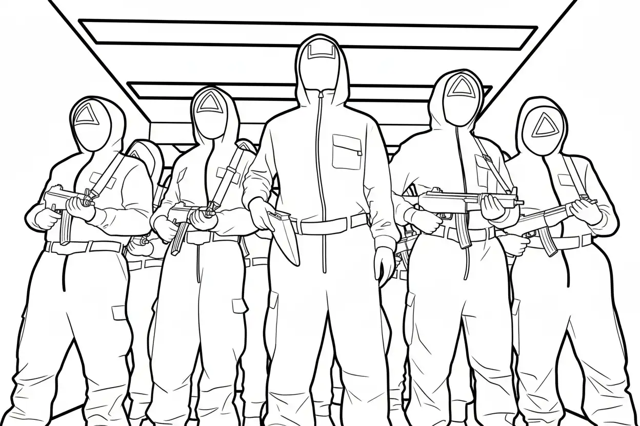 Squid Game para colorear educativo para niño