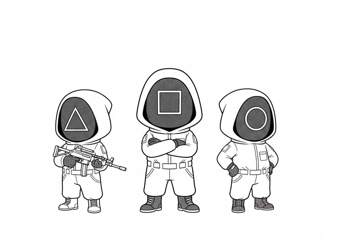 Squid Game para colorear para imprimir para niños