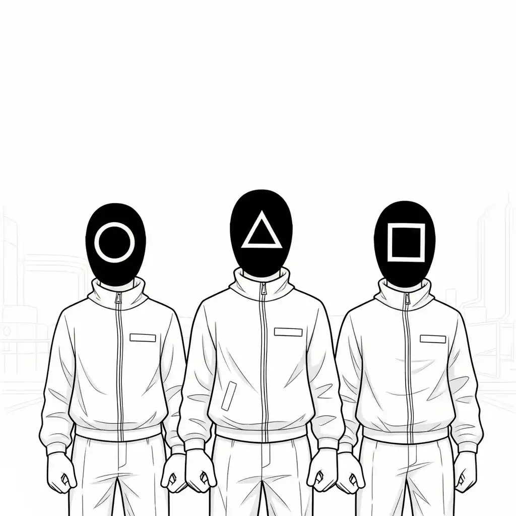 Squid Game para colorear y recortar para imprimir gratis