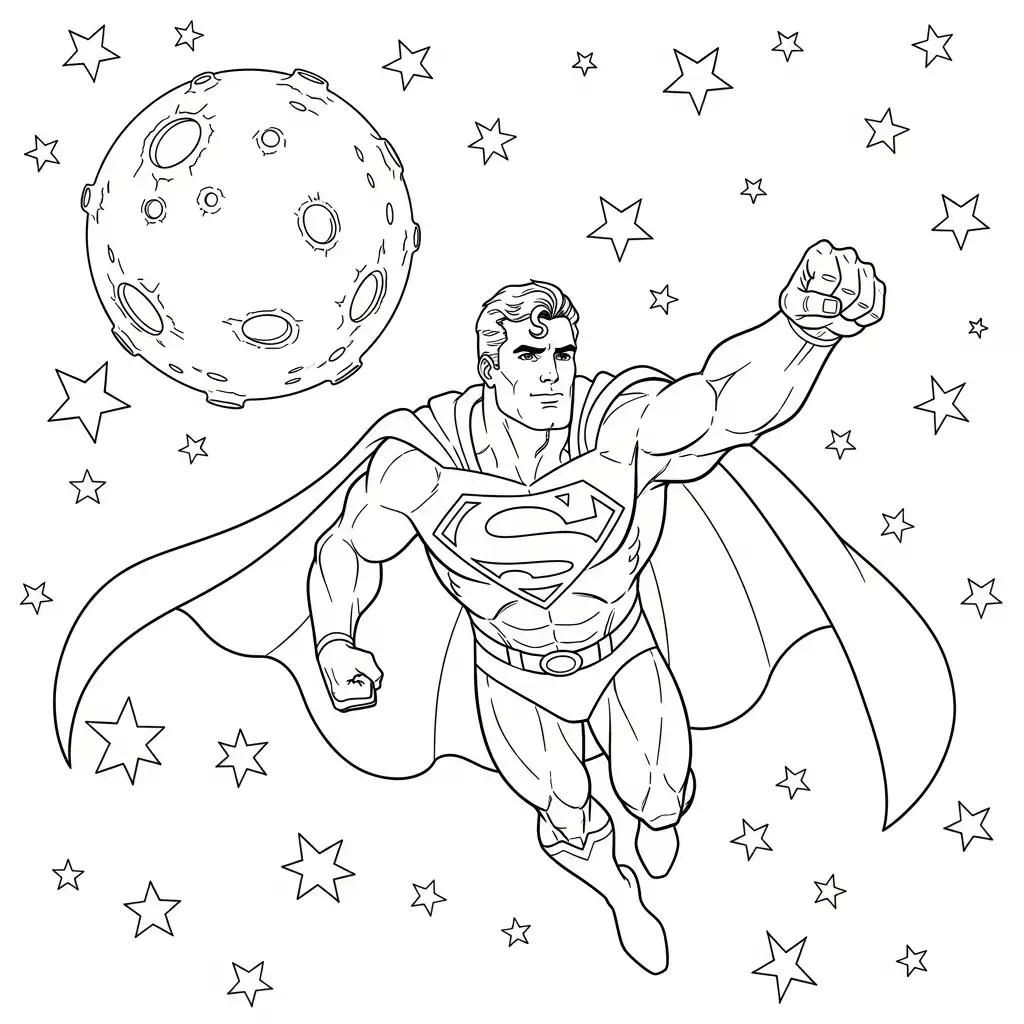 imagen de Superman para colorear para niño