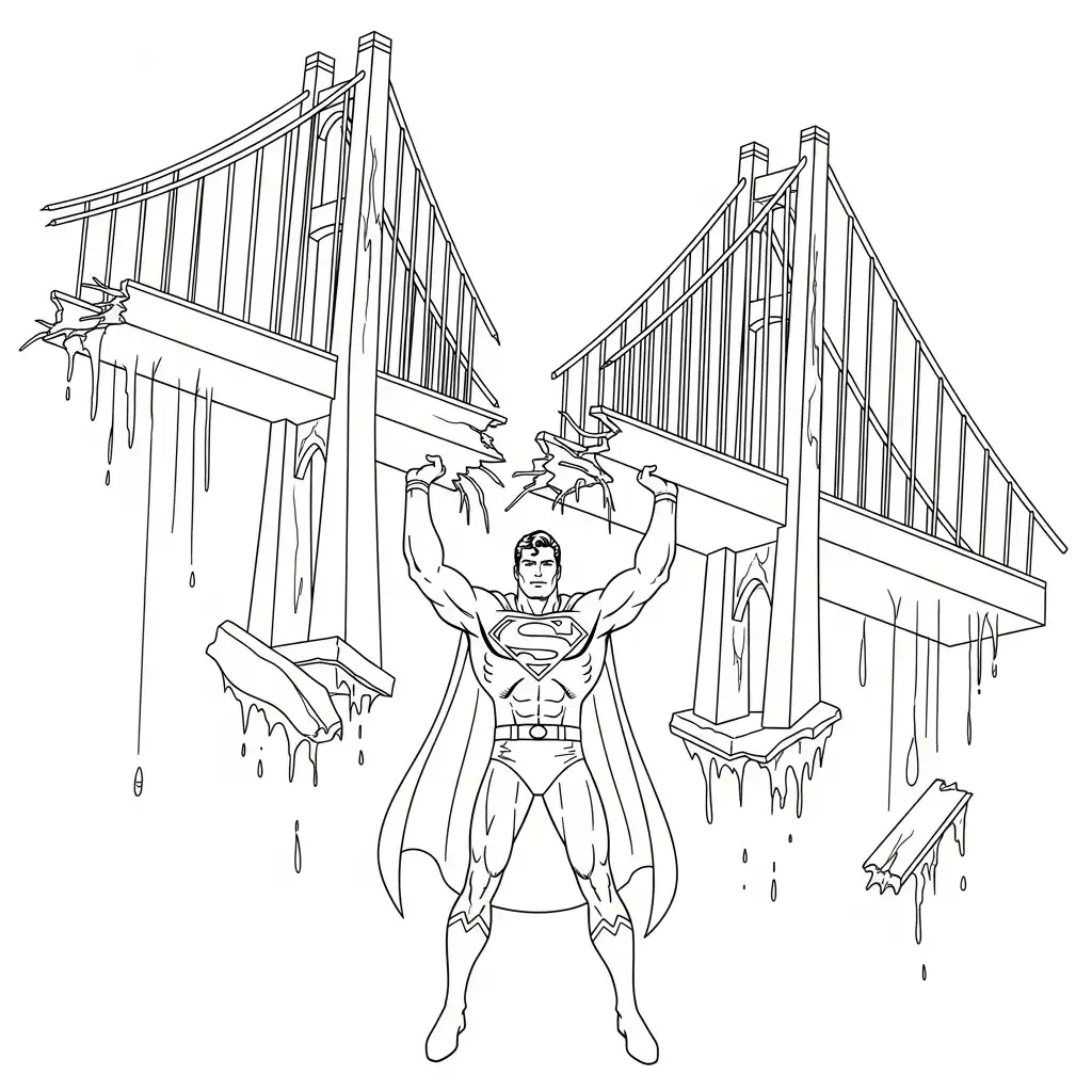 imprimir Superman para colorear