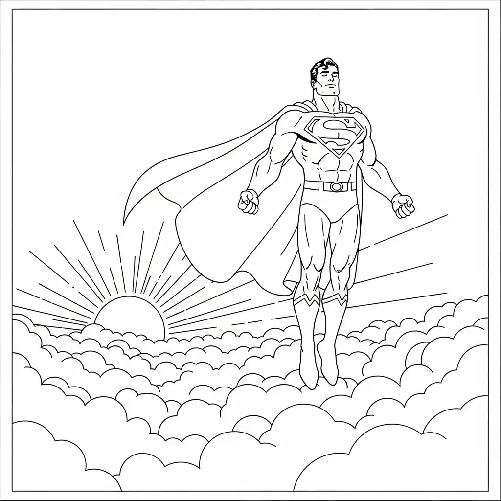 Superman para colorear para imprimir para niño de 6 años