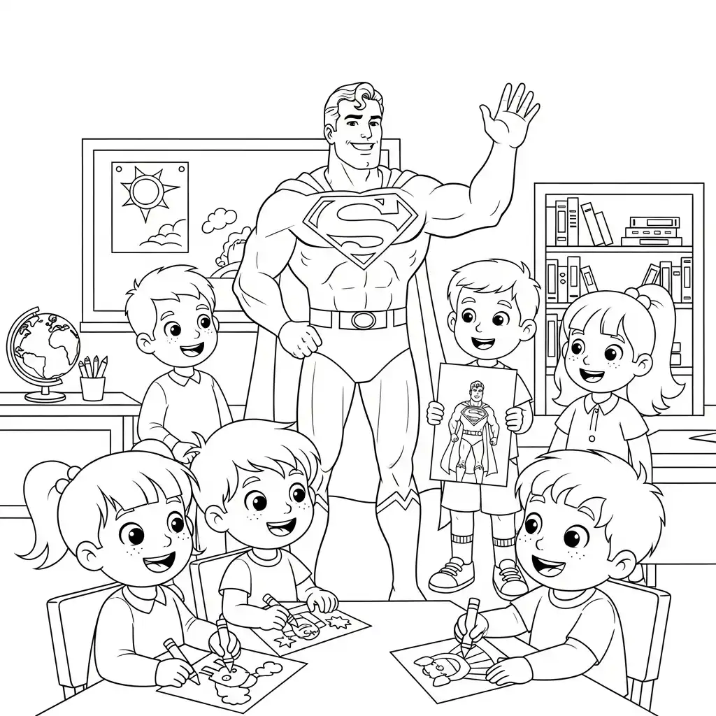 Superman para colorear para imprimir gratis 1