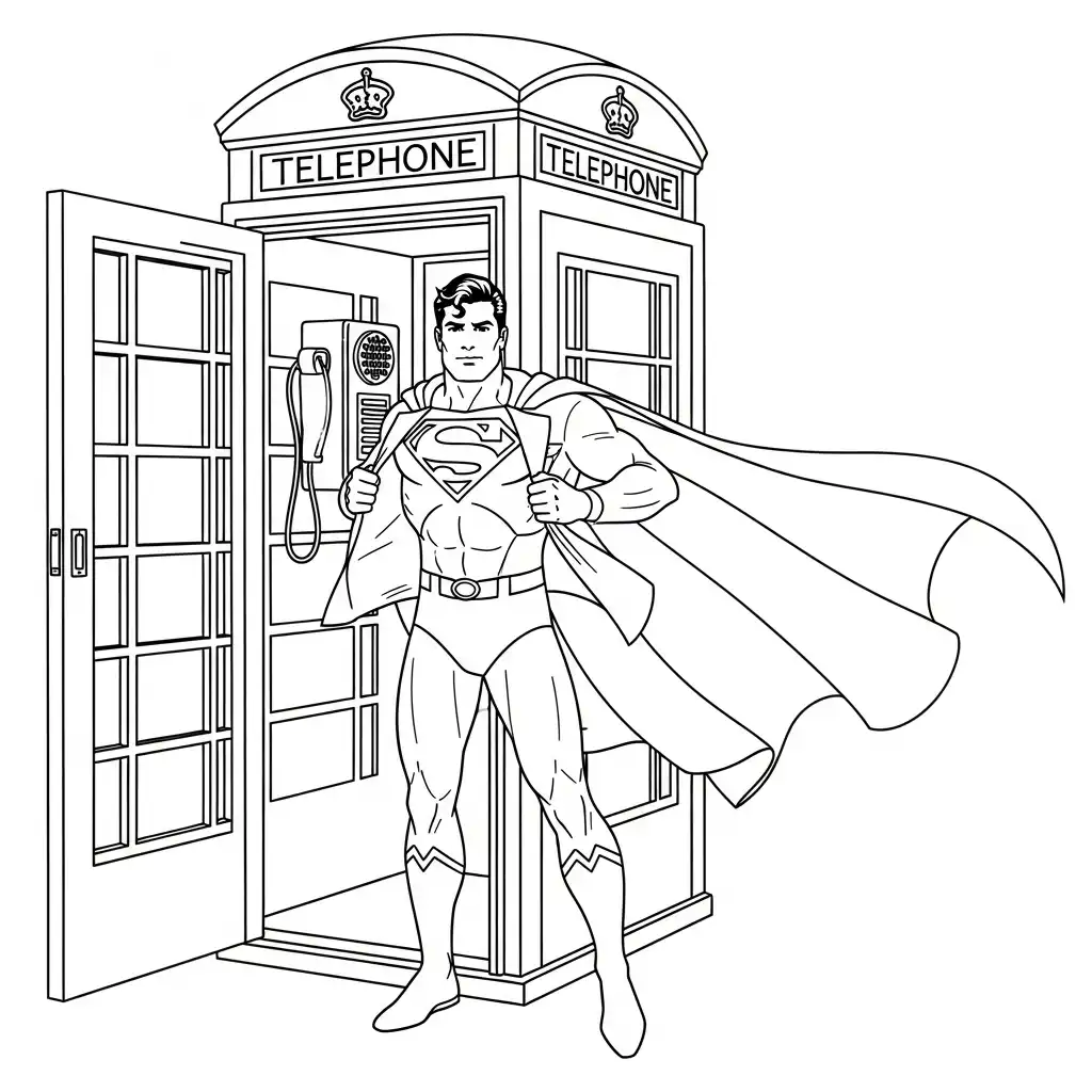 Superman para colorear para niños para descargar