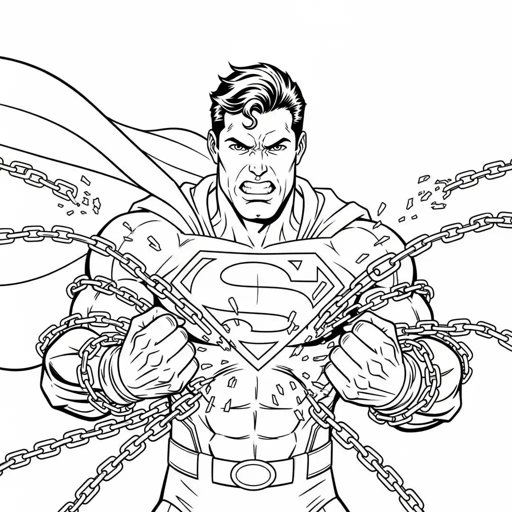 Superman para colorear educativo para niño