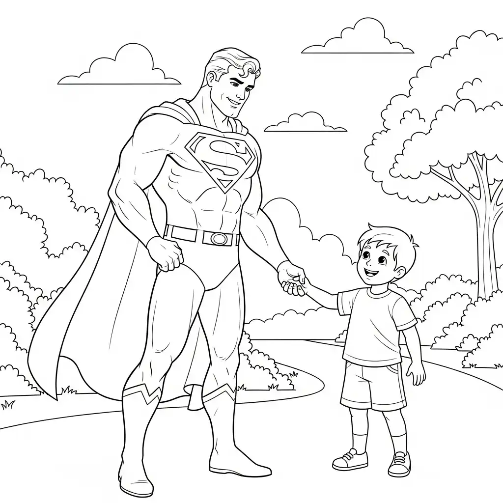 Superman para colorear para niño 1